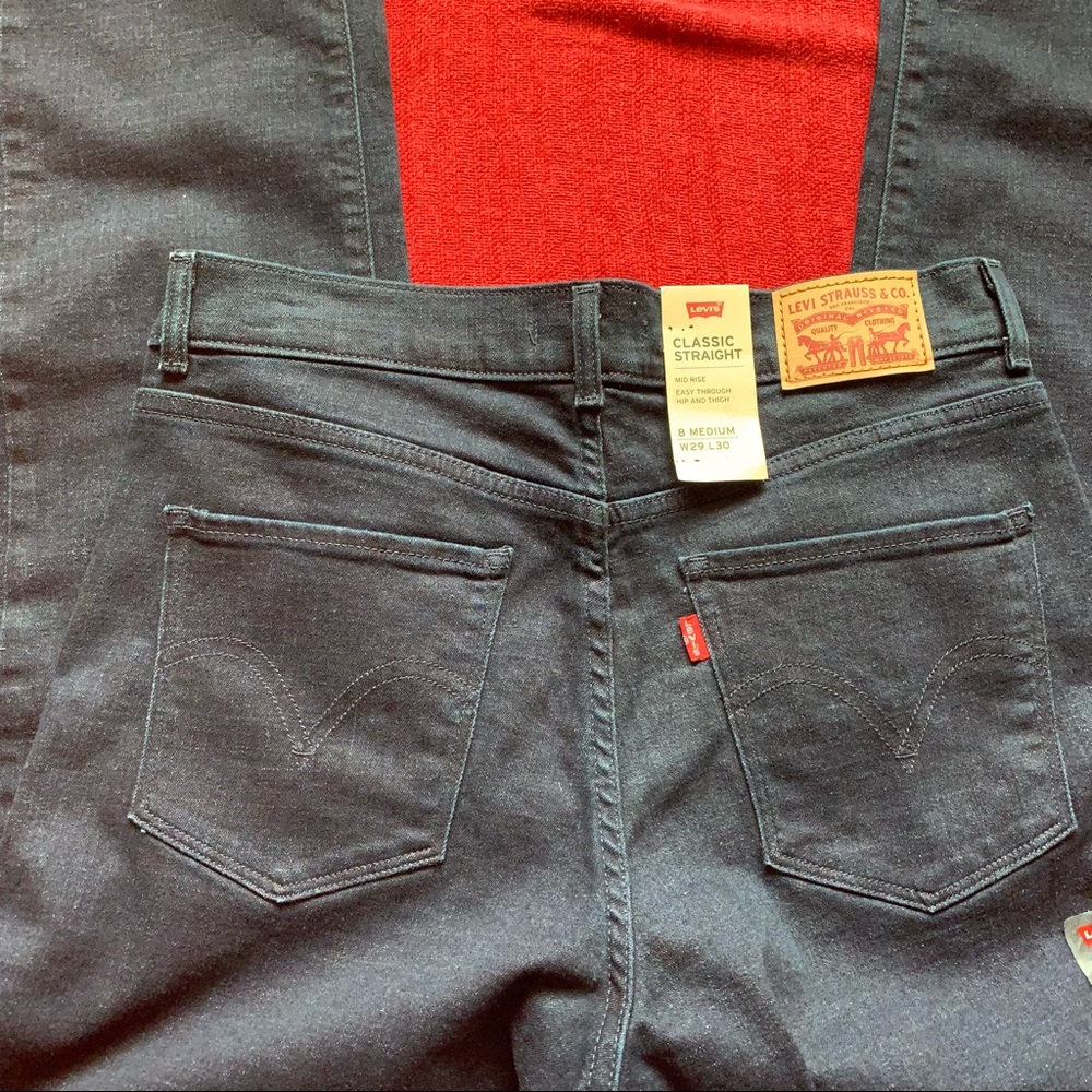 Levi’s Mid Rise Straight Jeans Black Size 8 29/30